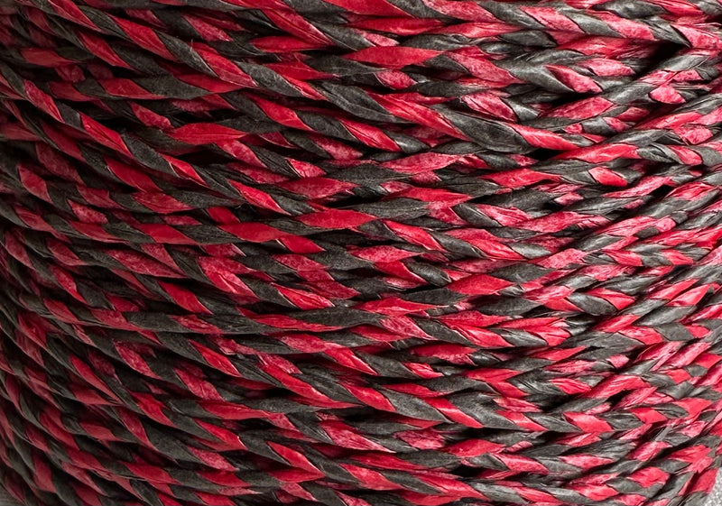 Multicolor Paper Raffia  Cherry Red & Black