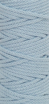 Cotton Braided Cord - 5mm - Baby Blue ♻️