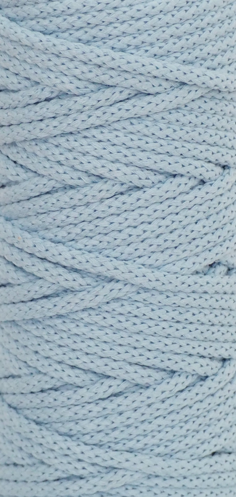 Cotton Braided Cord - 5mm - Baby Blue ♻️