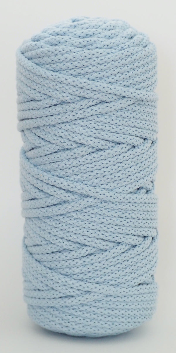 Cotton Braided Cord - 5mm - Baby Blue ♻️