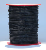 100% Natural Beeswax Cotton Rope 3 ply - 3 mm - Blackest Black