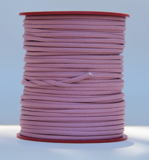 100% Natural Beeswax  Flat Cotton Cord - 4mm - Blush