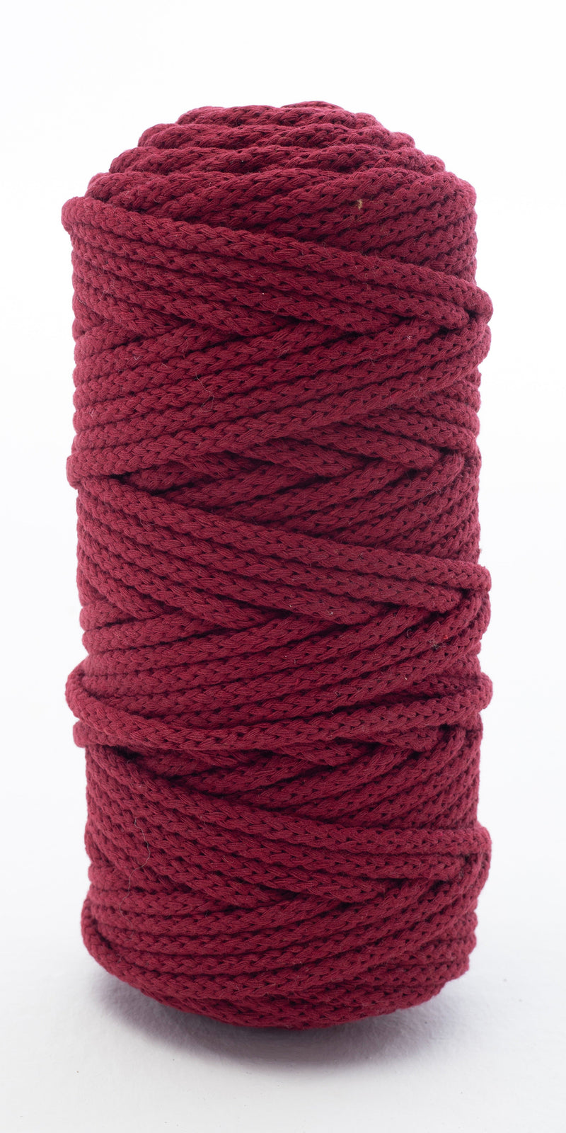 Cotton Braided Cord - 5mm - Bordeaux ♻️