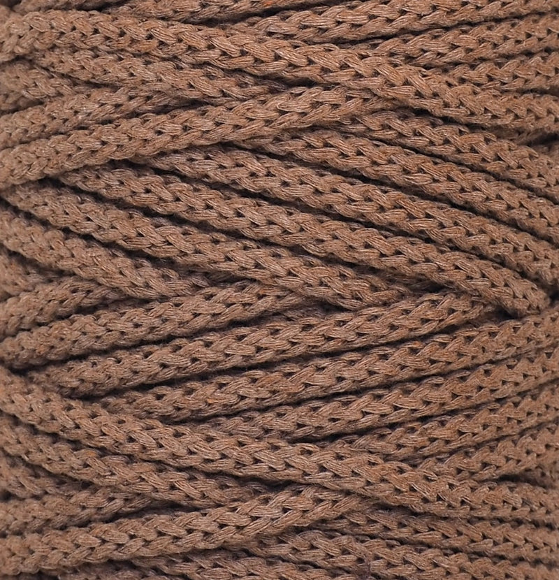 Cotton Braided Cord - 5mm - Caramel ♻️