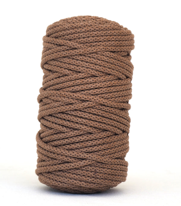 Cotton Braided Cord - 5mm - Caramel ♻️