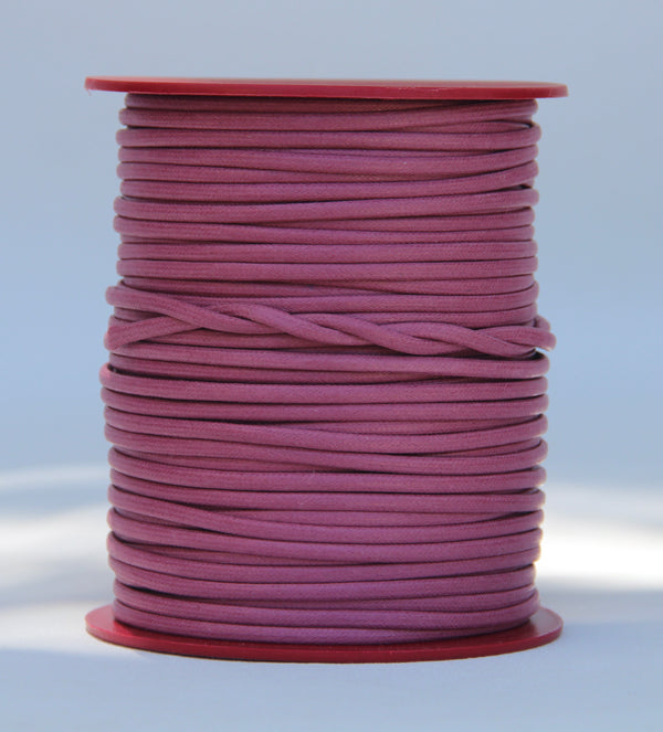 100% Natural Beeswax Flat Cotton Cord - 4mm - Dusty Rose