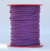 100% Natural Beeswax Cotton Rope 3 ply - 3 mm - Deep Violet