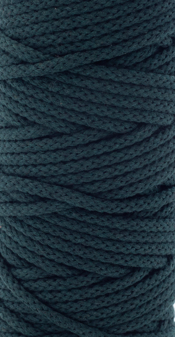 Cotton Braided Cord - 5mm - Forest Green ♻️