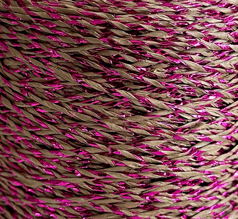 Multicolor Paper Raffia  ✨ Fuchsia & Taupe