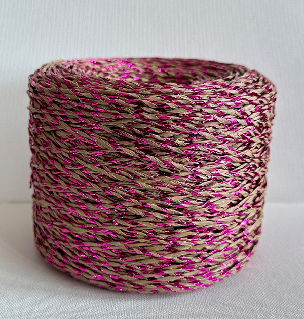 Multicolor Paper Raffia  ✨ Fuchsia & Taupe