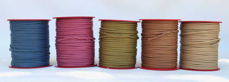 100% Natural Beeswax Flat Cotton Cord - 4mm - Dusty Rose