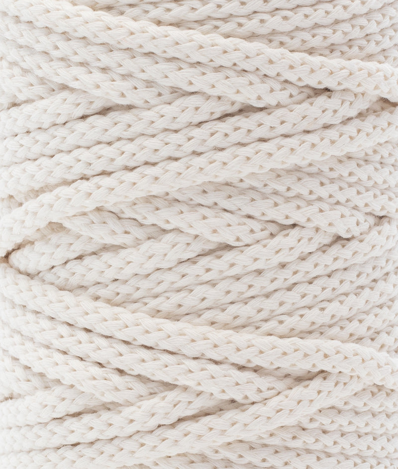 Cotton Braided Cord - 5mm - Natural ♻️