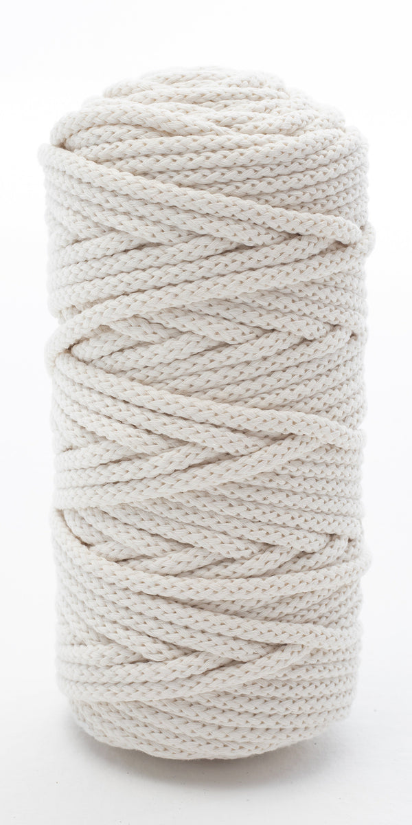 Cotton Braided Cord - 5mm - Natural ♻️