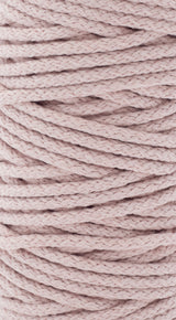 Cotton Braided Cord - 5mm - Powder Pink ♻️