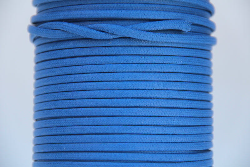 100% Natural Beeswax Flat Cotton Cord - 4mm - Royal Blue