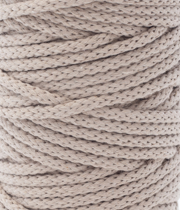 Cotton Braided Cord - 5mm - Oat ♻️