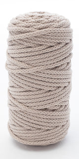 Cotton Braided Cord - 5mm - Oat ♻️