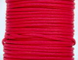 100% Natural Beeswax  Flat Cotton Cord - 4mm - Scarlett