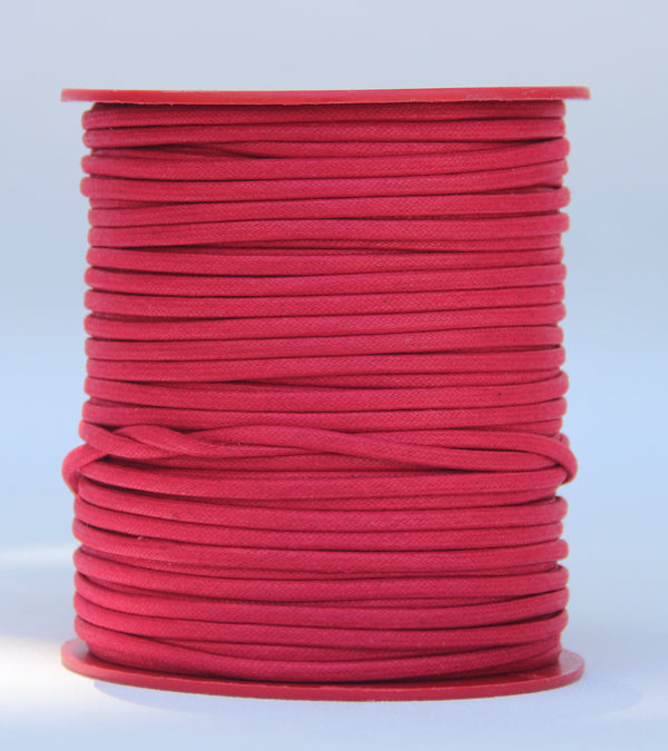 100% Natural Beeswax  Flat Cotton Cord - 4mm - Scarlett