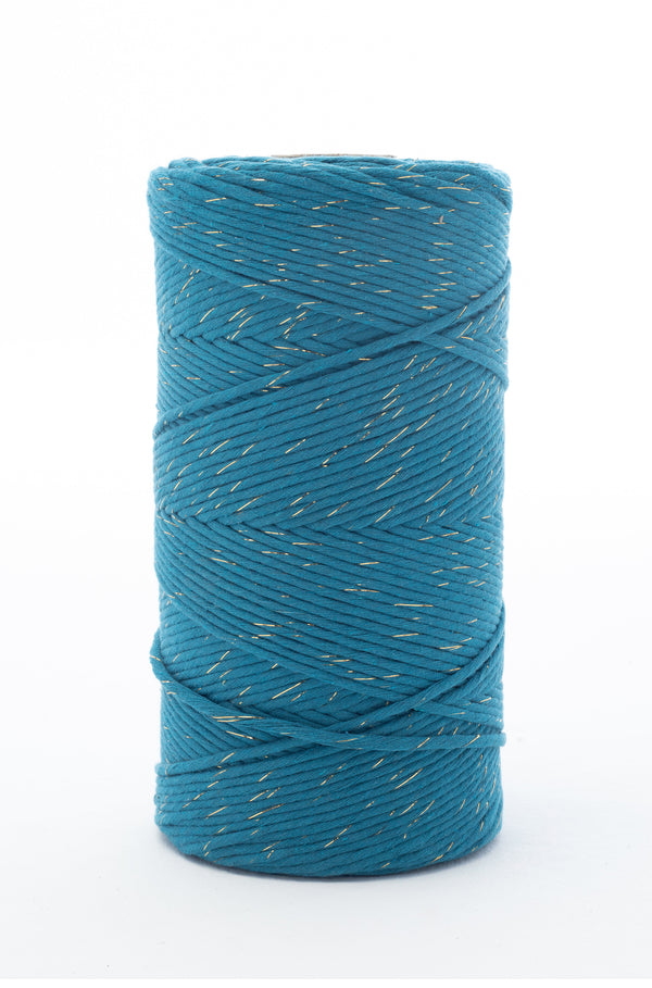 ✨  Exclusive Cotton Cord - 4 mm - Single Strand - Neptune Blue ♻️