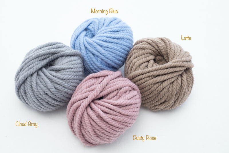 Super Chunky Wool Yarn - Morning Blue