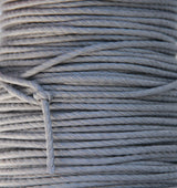 100% Natural Beeswax Cotton Rope 3 ply - 3 mm - Slate Gray