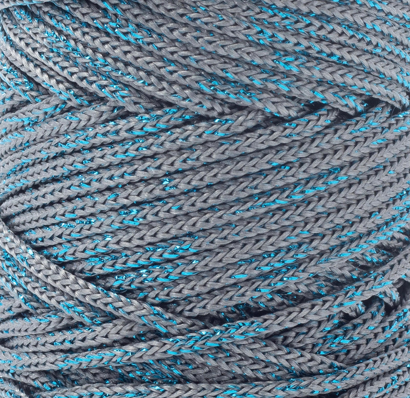 ✨  Outdoor Wonder Braided Cord - 2 mm - Soft Gray & Blue